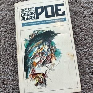 Vintage 1971 Edgar Allan Poe Book Great Tales and Poems Paperback Gothic Classic